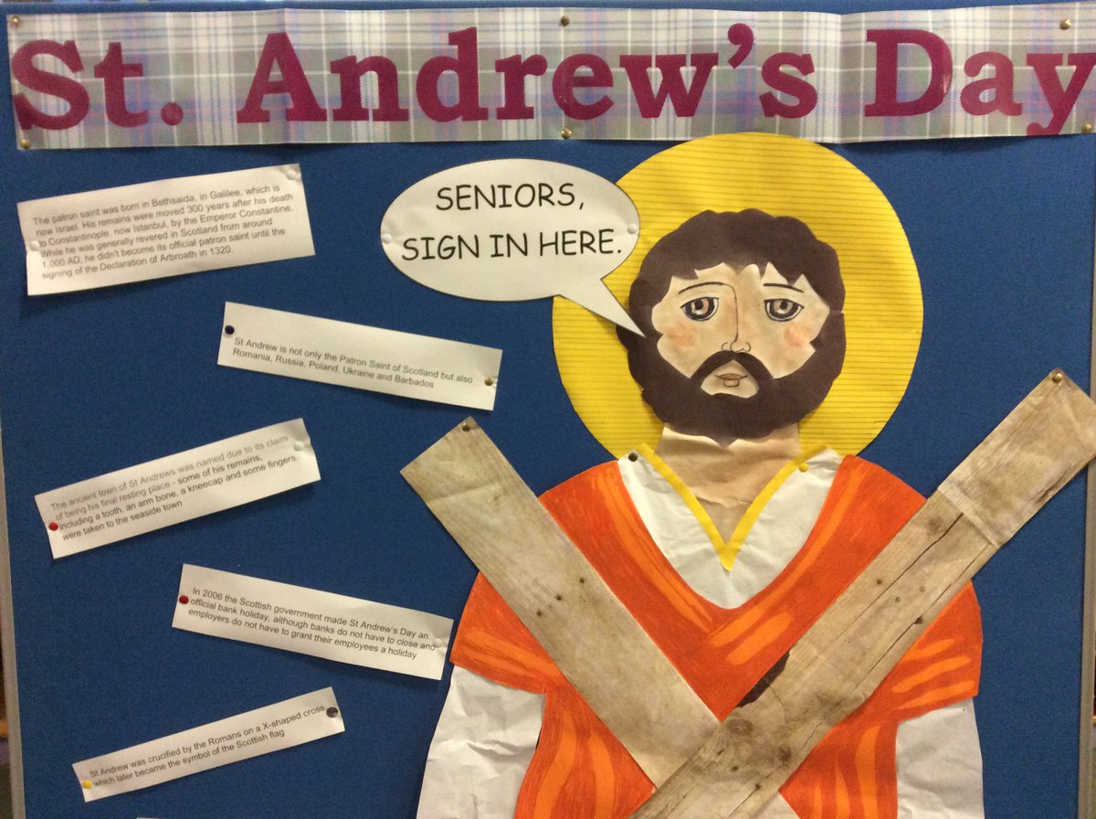 PerthAcadLib's tweet photo. Happy #StAndrewsDay from @PerthAcadLib. Thanks to the talented S4 pupils who created this last year. #PerthAcademy #AcademySPLT #TeamPA https://t.co/ChVlGVhZf2