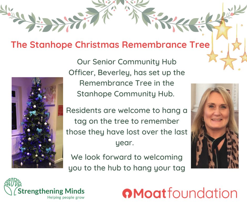 We look forward to welcoming you at the #stanhope community hub: 67 Otterden Close, Ashford, TN23 5TH to hang your remembrance tag ❤️🎄
<a href="/MoatFoundation/">Moat Foundation</a> <a href="/moathomes/">Moat</a> #christmas #remember