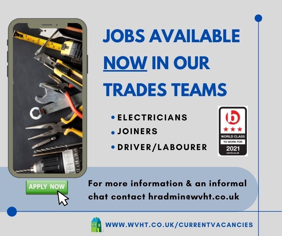 weavervale's tweet photo. Morning 😀 we have several trades jobs we need you for! 🛠️ 🚰 🏡   Drop us an email today for further details! hradmin@wvht.co.uk 📲  https://t.co/33WVhq3w7l #Cheshire #Northwichv #Frodsham #Winsford #Plumber #Electrician #Labourer #Jobs #Employment https://t.co/QbMMzcBWGG