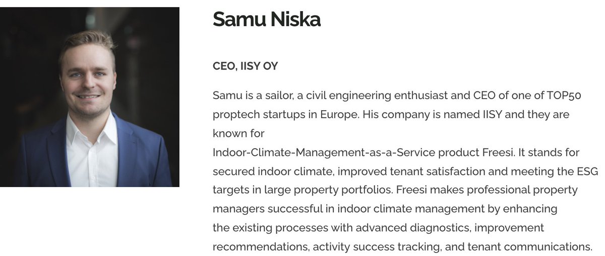 Freesi_Finland's tweet photo. Samu Niska edustaa tänään Freesiä Nordic Proptech Awardsien semifinaalissa! 🌟

Tänään on Samun vuoro pitchata Freesi RecoTech Finlandissa! Pitäkää peukut pystyssä, että paikka Kööpenhaminassa alkuvuodesta pidettävään finaaliin aukeaa 🏆 https://t.co/AhEYiX2peD