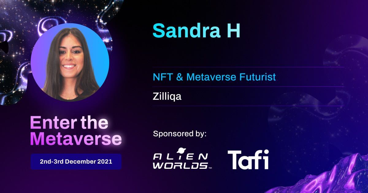 zilliqa's tweet photo. We’re giving away tickets to @TechCircus_ 's event where our NFT and Metaverse Futurist @sandra_tlibe will be speaking at

To enter this giveaway simply:
1. Quote tweet this tweet
2. Tag the brands or artists that you would like to see #EnterTheMetaverse with Zilliqa!

Good luck! https://t.co/P3i7qhPUiE