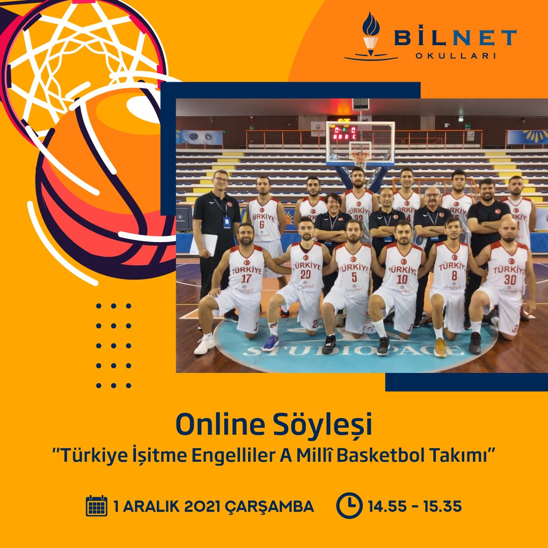 Sorumluyum – Mutluyum projesi “Dünya Engelliler Günü” kapsamında “Türkiye İşitme Engelliler A Millî Basketbol Takımı”nı Bilnet Çayyolu Kampüsümüzde ağırlıyor ve tüm kampüslerimizle online söyleşide buluşuyoruz.

#bilnetokulları #bilnetschools #işitmeengelliler <a href="/Tiesfed/">Türkiye İşitme Engelliler Spor Federasyonu</a>