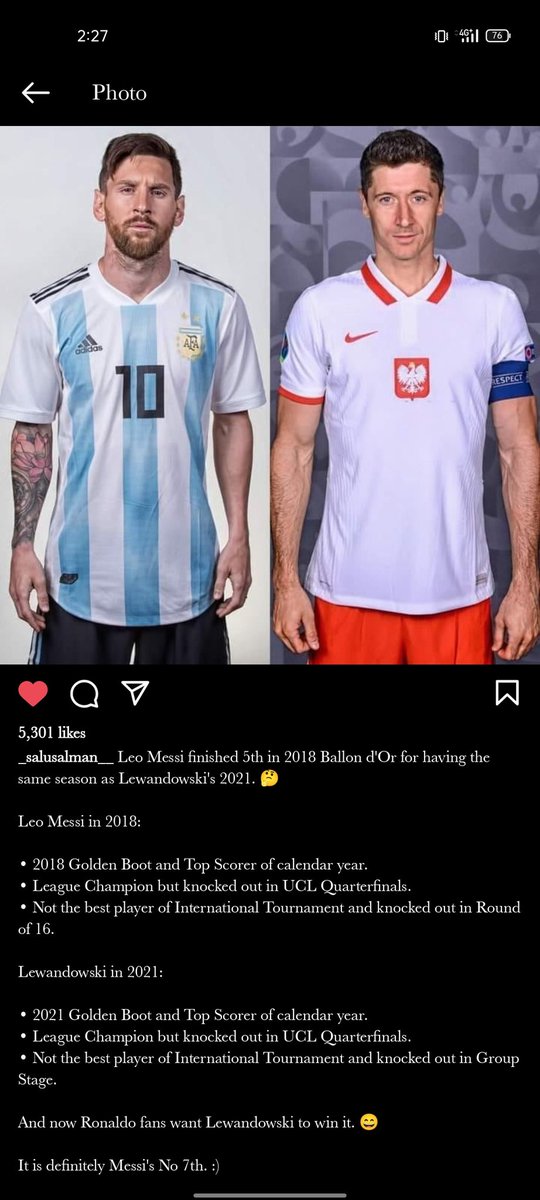ASayani10's tweet photo. @theatiba13 See this...if Lewandowski deserve this then basically messi also deserved 2018 ballon d'or https://t.co/dPoflL4rf4