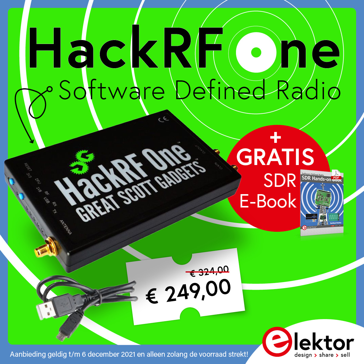 MakeMagazineNL's tweet photo. ✔️ HackRF One SDR-transceiver + 📚GRATIS SDR E-book➡️ https://t.co/lYHqp4tVfr  
#hackrf #transceiver #radio #signals #tech https://t.co/qSThwC9VBw