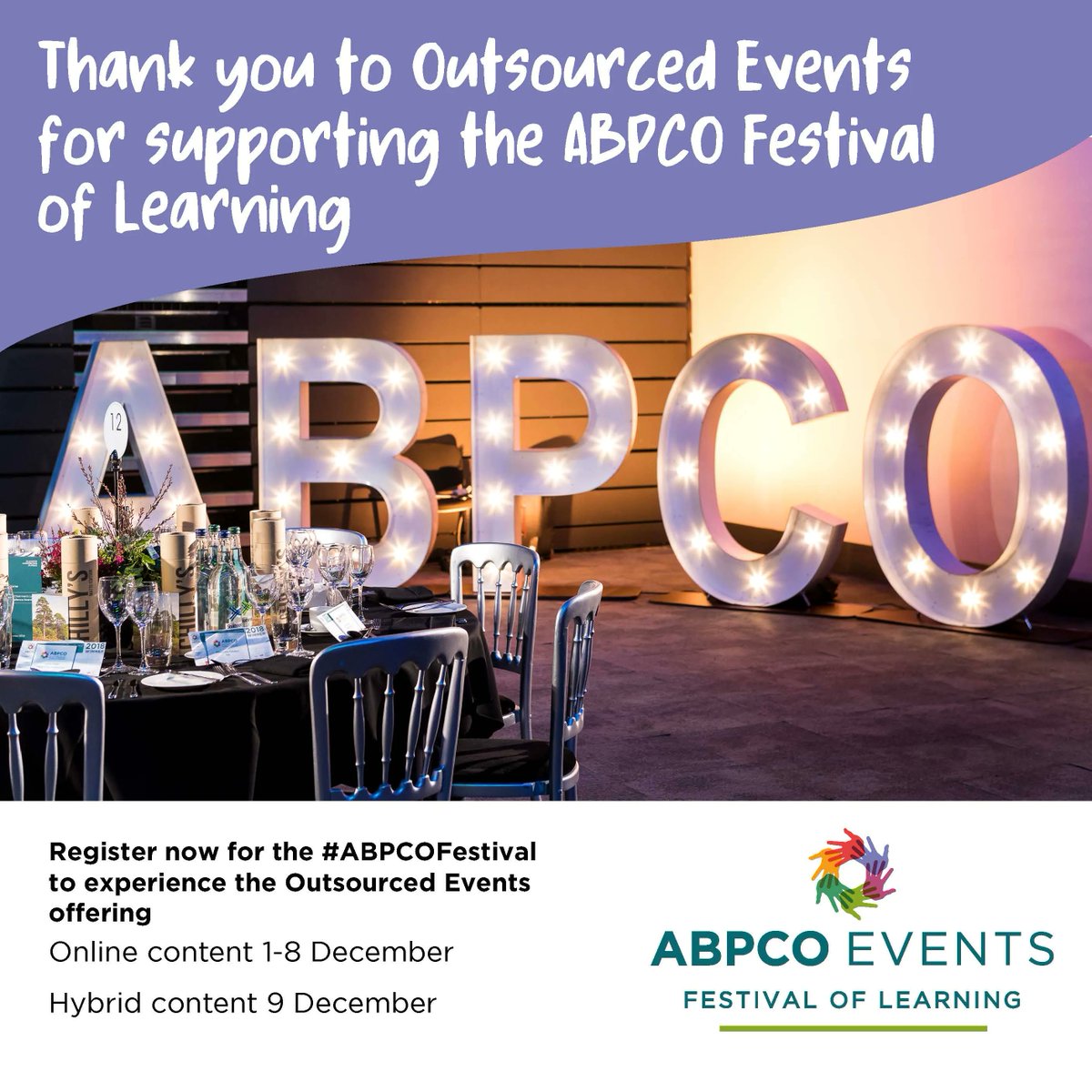 It all starts this week - thank you to Outsourced Events - our fantastic partner PCO for all their hard work and support pulling the #ABPCOFestival together | buff.ly/3qpDvs0