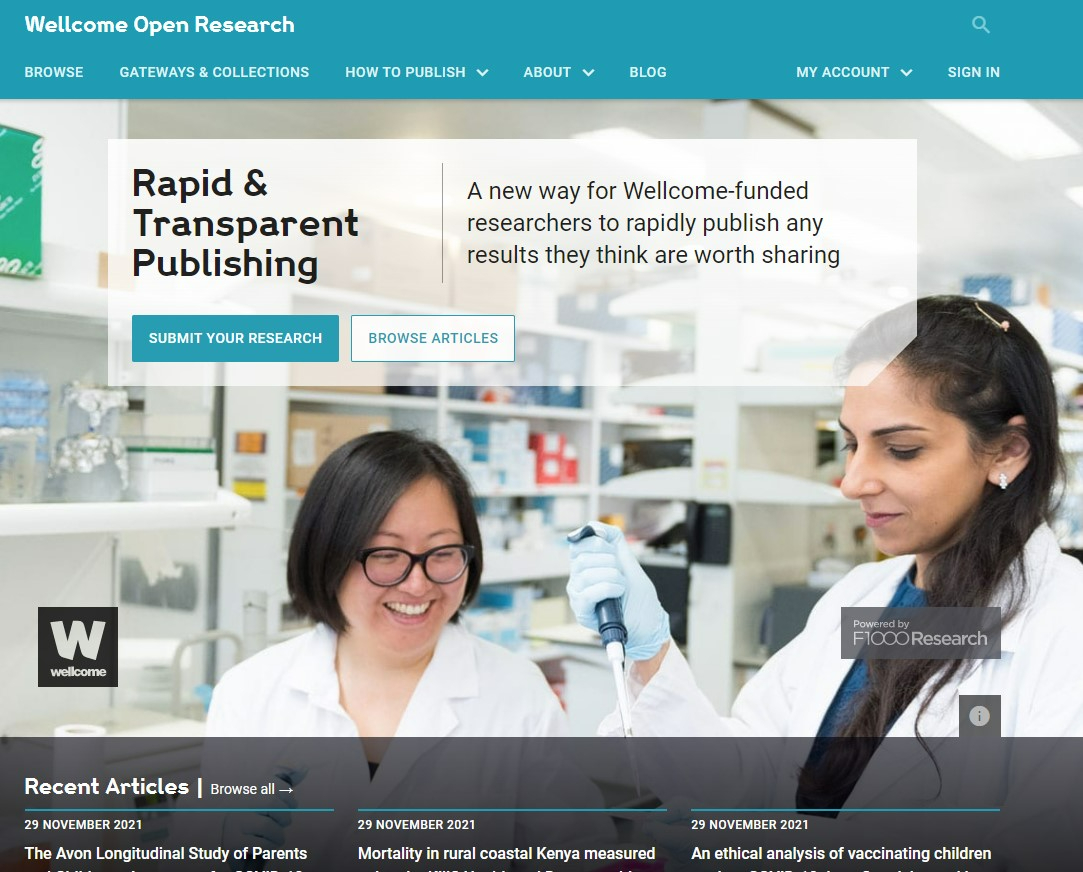 <a href="/wellcometrust/">Wellcome</a> <a href="/EuropePMC_news/">Europe PMC</a> <a href="/NCBI/">NCBI</a> <a href="/eLife/">eLife - the journal</a> <a href="/WellcomeOpenRes/">WellcomeOpenResearch</a> @bodorama <a href="/mbeisen/">Michael Eisen</a> @marknpatterson @damianpattinson (7/12) The launch of <a href="/WellcomeOpenRes/">WellcomeOpenResearch</a> was another highlight. Thanks to <a href="/MMMarksman/">Michael Markie</a>, <a href="/rnl_s/">Rebecca Lawrence</a> and Vitek Tracz for their leadership and to the many researchers who have trusted us to publish their research &amp; made WOR the single most used venue for publishing <a href="/wellcometrust/">Wellcome</a> research.