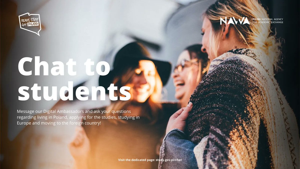 studygovpl's tweet photo. ๐ Are you looking for a support on choosing the university โ Do you have questions about moving to ๐ช๐บ Europe and studying in ๐ต๐ฑ Poland?
Feel free to chat to our students at ๐
https://t.co/VVumm4xkUw
#studyinpoland #studyineurope #readystudygopoland #studygovpl https://t.co/QJUz2rDJJu