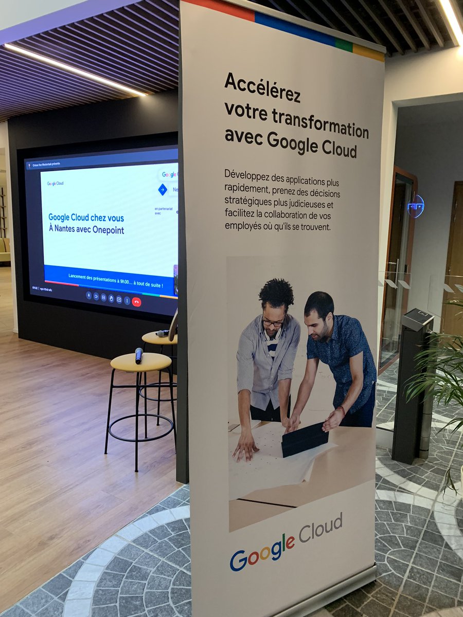 Wonderful morning in Nantes discovering all the new features of Google Cloud in the brand new <a href="/onepoint/">Onepoint</a> offices
<a href="/vincentdrapier/">Vincent Drapier</a> <a href="/ChristopheHeng/">Christophe Heng</a> <a href="/JCFesantieu/">JC Fesantieu</a> <a href="/gontranpeubez/">Gontran Peubez</a> 
#GCP #Nantes #GoogleCloud