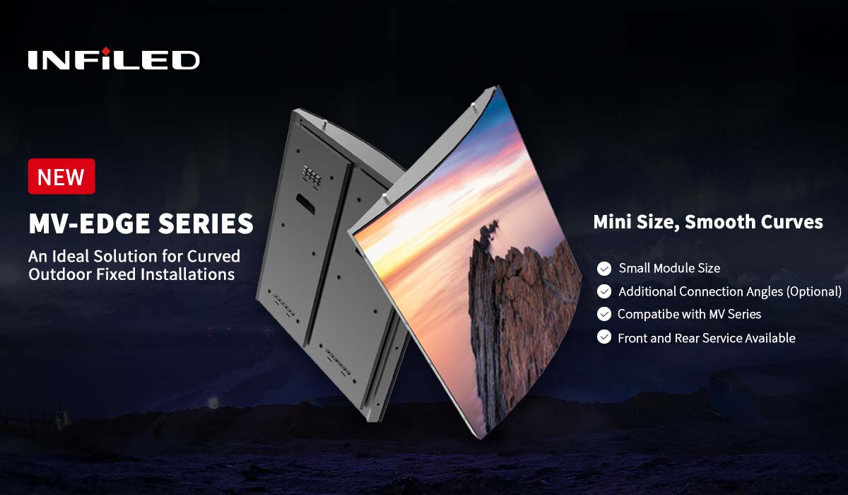 infiledcom's tweet photo. Excited to announce the launch of the MV EDGE series, an ideal solution for curved outdoor fixed installations! Each module measures only 125x250mm and is compatible with the existing MV series allowing to transform a flat display into a smooth curved screen!
#MVEDGE #INFILED https://t.co/ZytK2wvU7h