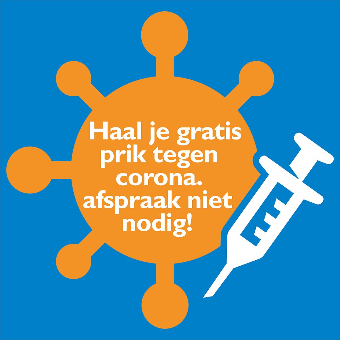 Vandaag is voorlopig de laatste dag dat we met een vaccinatiebus in de wijk staan. Ben je nog niet gevaccineerd tegen COVID-19? Kom dan tussen 11.00-17.00 u. naar de weekmarkt in Schalkwijk Haarlem (Costa del Sol). Doe een mondkapje op en neem je ID mee. tinyurl.com/3tdaeyvb