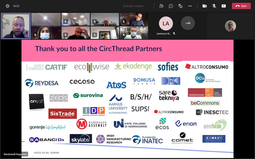 CircThread's tweet photo. All partners attending the 1st General Aseemby in remote mode. Currently working on use cases as part of the meeting. Can you think of any ideas about the way the tool can be designed? What #functionallity should it have? How should use it? Any input is more than wellcome! Thanks https://t.co/HwhTfpH7AE