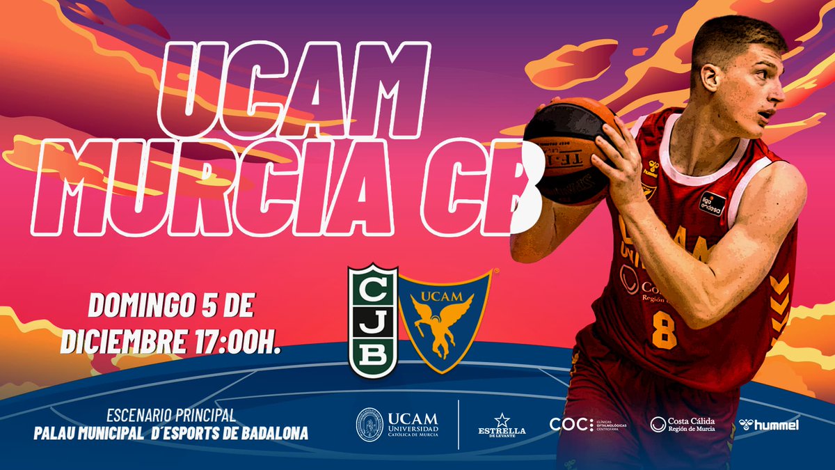 UCAMMurcia's tweet photo. 🎧 ¡PRÓXIMO PARTIDO! 🎧

🏆 J12 @ACBCOM 
🆚 @Penya1930
🗓️ 05/12/21
⏰ 17:00 Horas
🏟️ Palau Municipal D'Esports de Badalona
📺 Sports Bar ODISEO

🎶#UCAMMurciaFestiBall https://t.co/UaEoQKKnQP