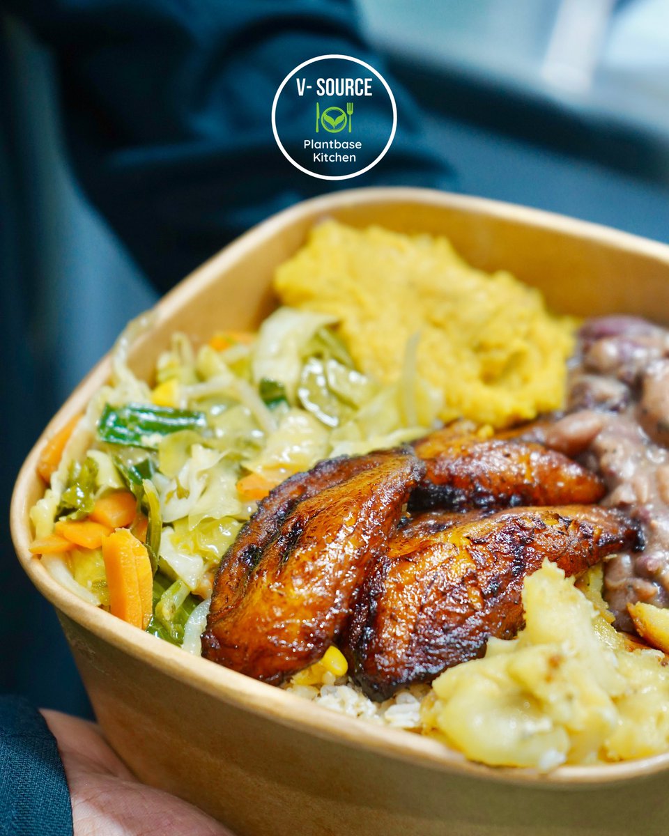 vsourcekitchen's tweet photo. What could be better than a Platter filled with Plantain?! 😋

We are OPEN from 12PM - 8PM ⏰ 

To order directly to the shop please call: 07424 714780 ☎️ 

#ackee #veganrice #vegrice #vsource #dulwhich #brixton #mealprep  #caribbean #plantbasedfood #foodblogger #vegans #veggie https://t.co/euBdYNEJqD