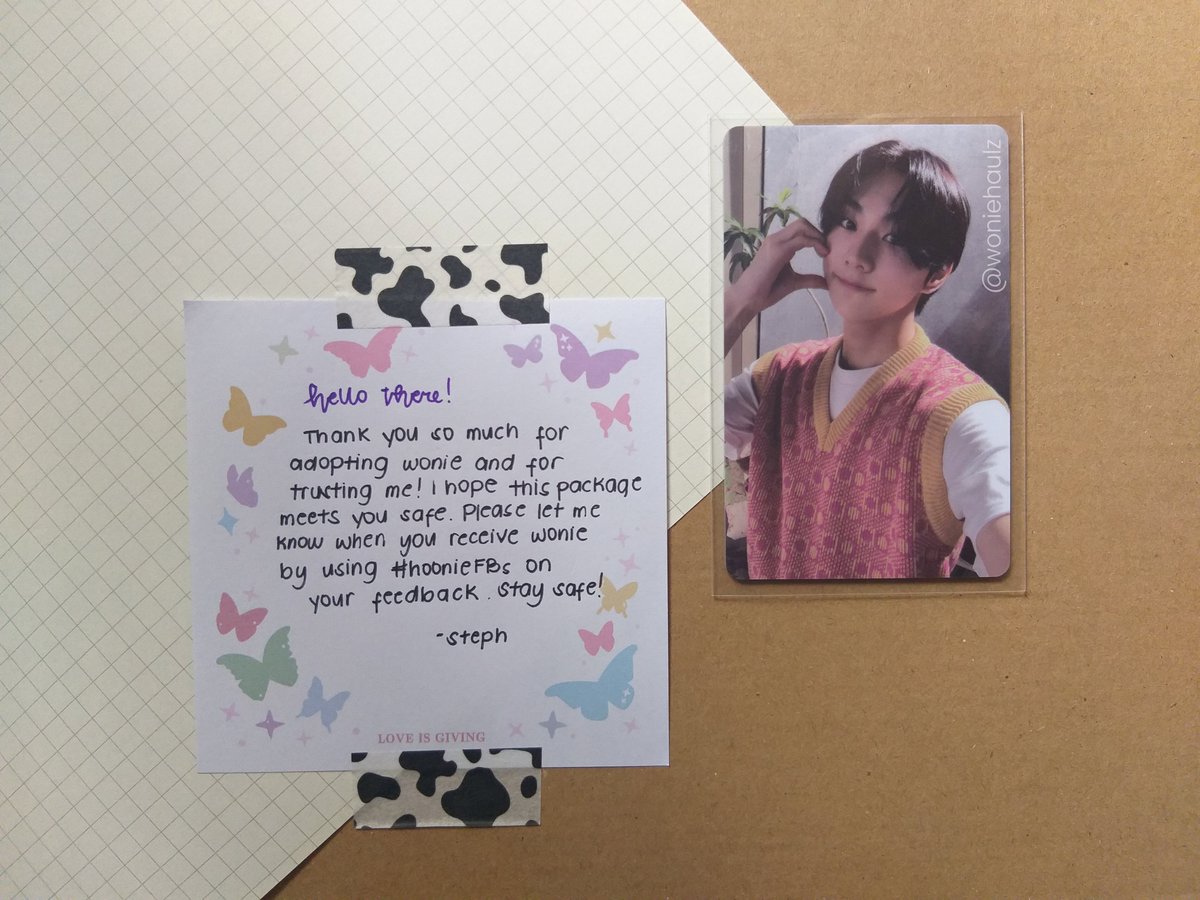 woniehaulz's tweet photo. ꒰#mishmails꒱ : from @hooniehaul
jungwon pst ld !
jungwon has arrived safely <33 thank you so much for letting me adopt my first ld ! aaa the parcel was also vv secured, till our next transaction ~
#hoonieFBs https://t.co/UnC0HbYFiJ