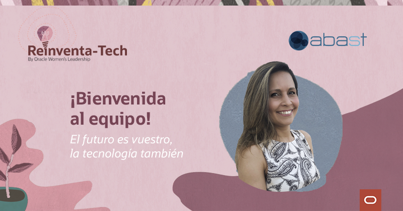 AbastGrup's tweet photo. Hoy se incorpora al equipo técnico de ABAST una de las mujeres formadas en #NuevasTecnologías gracias al programa #ReinventaTech de @oracle_es en el que participamos como partners colaboradores. Gloria forma ya parte de nuestro extenso equipo de #DBAs. ¡¡Bienvenida!! https://t.co/8XwPe2lrdd