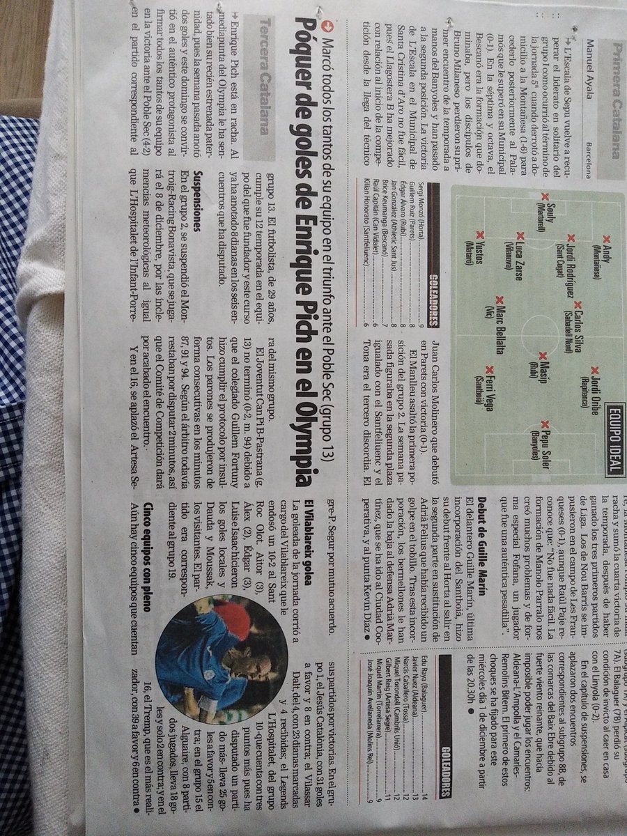 Avui al <a href="/mundodeportivo/">Mundo Deportivo</a> el nostre pichichi <a href="/enriquepich/">Enrique Pich</a> com a protagonista. Gracies per tot, son 224 gols en 266 partits! #vamosBlues