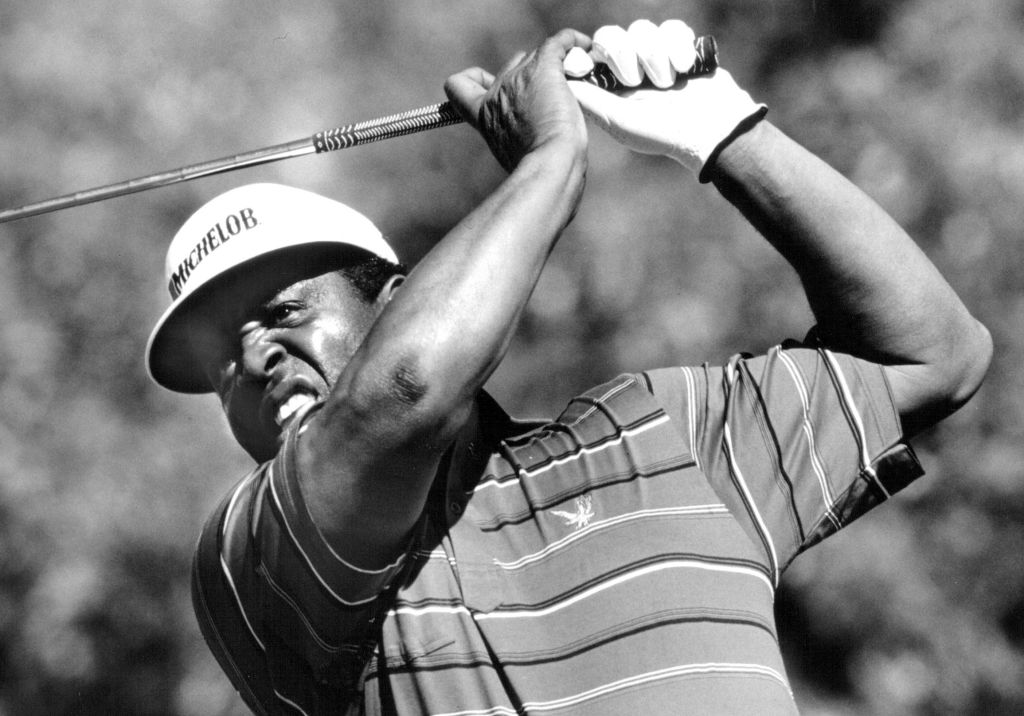 ThePGA's tweet photo. The PGA is saddened to hear of the death of a true golfing pioneer, Lee Elder.

Elder was a four-time @PGATOUR winner and will forever be remembered as the first black golfer to play at @TheMasters in 1975.

He was also the first African American to play in the @rydercup https://t.co/iiRcJem8yJ