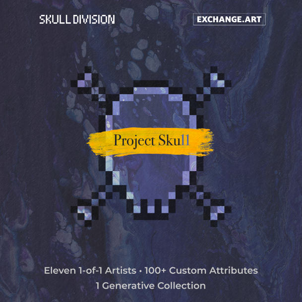 🎊 PROJECT SKU11: A THREAD 🪡

(1) If you own a Skull, you are first in line for Project Sku11, our mind-blowing collab with <a href="/exchgART/">Exchange Art</a> to create a special collection with 11 top Solana artists.