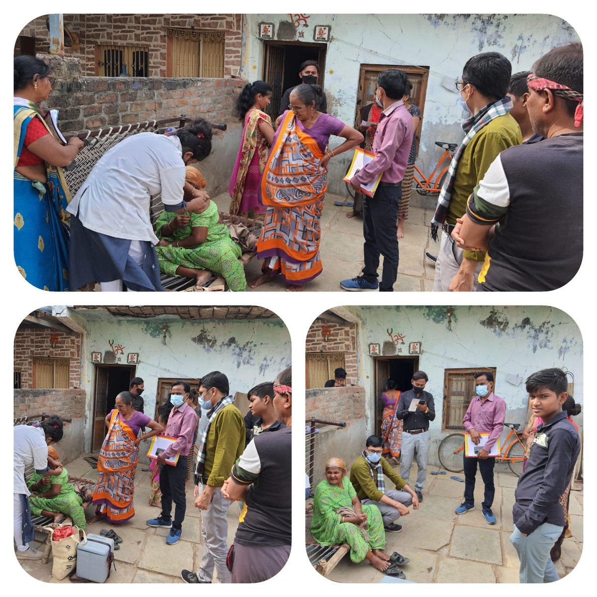thokalol1's tweet photo. #HarGharDastak તા:-૩૦/૧૧/૨૦૨૧ ના રોજ UPHC 1 કલોલ Shiv society વિસ્તારમાં  RBSK ટીમ દ્વારા કોવિડ રસી ૧ અને ૨ રસીના ડૉઝ ના લીધેલ વ્યક્તિઓને ઘરે ઘરે જઈને સમજાવી ને રસી આપી.
@thokalol1 @PMOIndia @AmitShah @DyDDOGnr @DDOgandhinagar @MoHFW_GUJARAT @CollectorGnr @UphcKalol https://t.co/EjjoozZgha