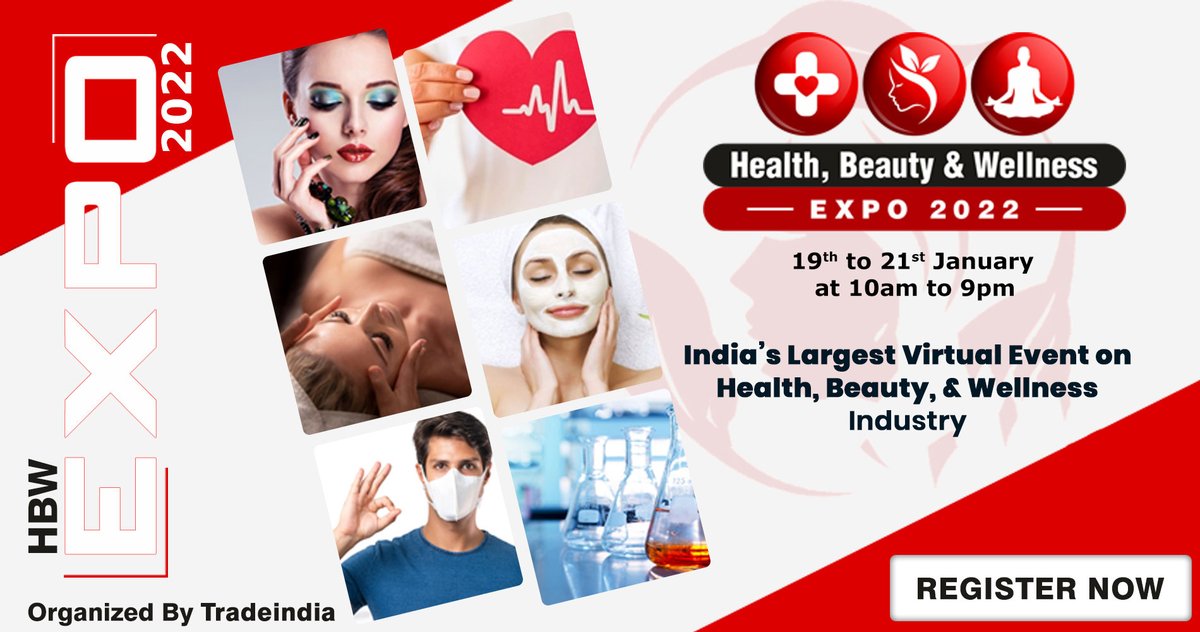 tradeindia's tweet photo. Tradeindia is organising Health, Beauty & Wellness Expo from 19 - 21 January, 2022 between 10 AM - 9 PM.
Book your stand or register to attend: https://t.co/9r4oxz2AZN
#HBWE2022 #HBWE #HealthBeautyWellnessExpo #HealthBeautyWellnessProducts #VirtualExpo #TradeindiaExpo https://t.co/OEKPqypY5h