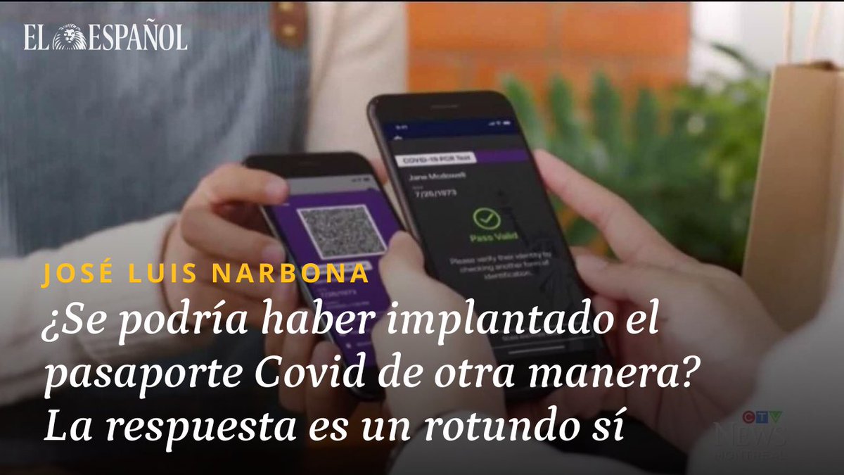 elespanolcom's tweet photo. #Análisis | ¿Garantiza el pasaporte Covid que eres quien dices ser? Por José Luis Narbona
https://t.co/Sn5qVcWjBA https://t.co/BDdCPt8r6u