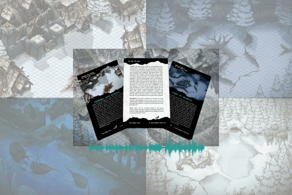 **NEW LAUNCH** 🚀 The Village is available to download today. This #ttrpg festive one-shot pack has everything you need to get your players into the spirit of the season. Norse Viking theme, snow, battlemaps, music, curios, beasts, and more! 😳

vengersdecks.com/products/the-v…

#dnd5e