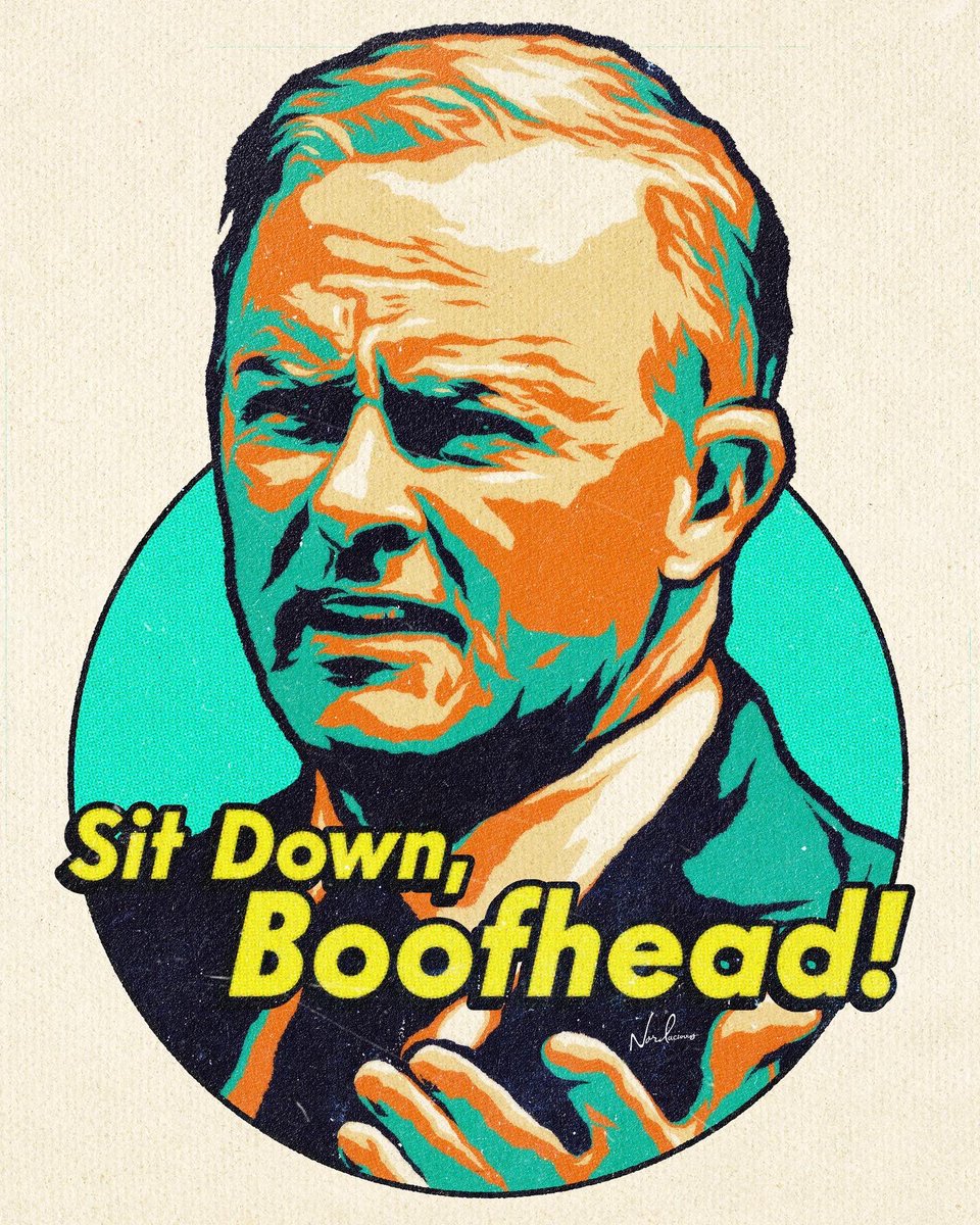 nordacious's tweet photo. Sit down, boofhead! (If anything, he was being *too* polite) 🥔 | prints: https://t.co/CvDcc1kKCK #sitdownboofhead #albo https://t.co/5okBU4KOeC
