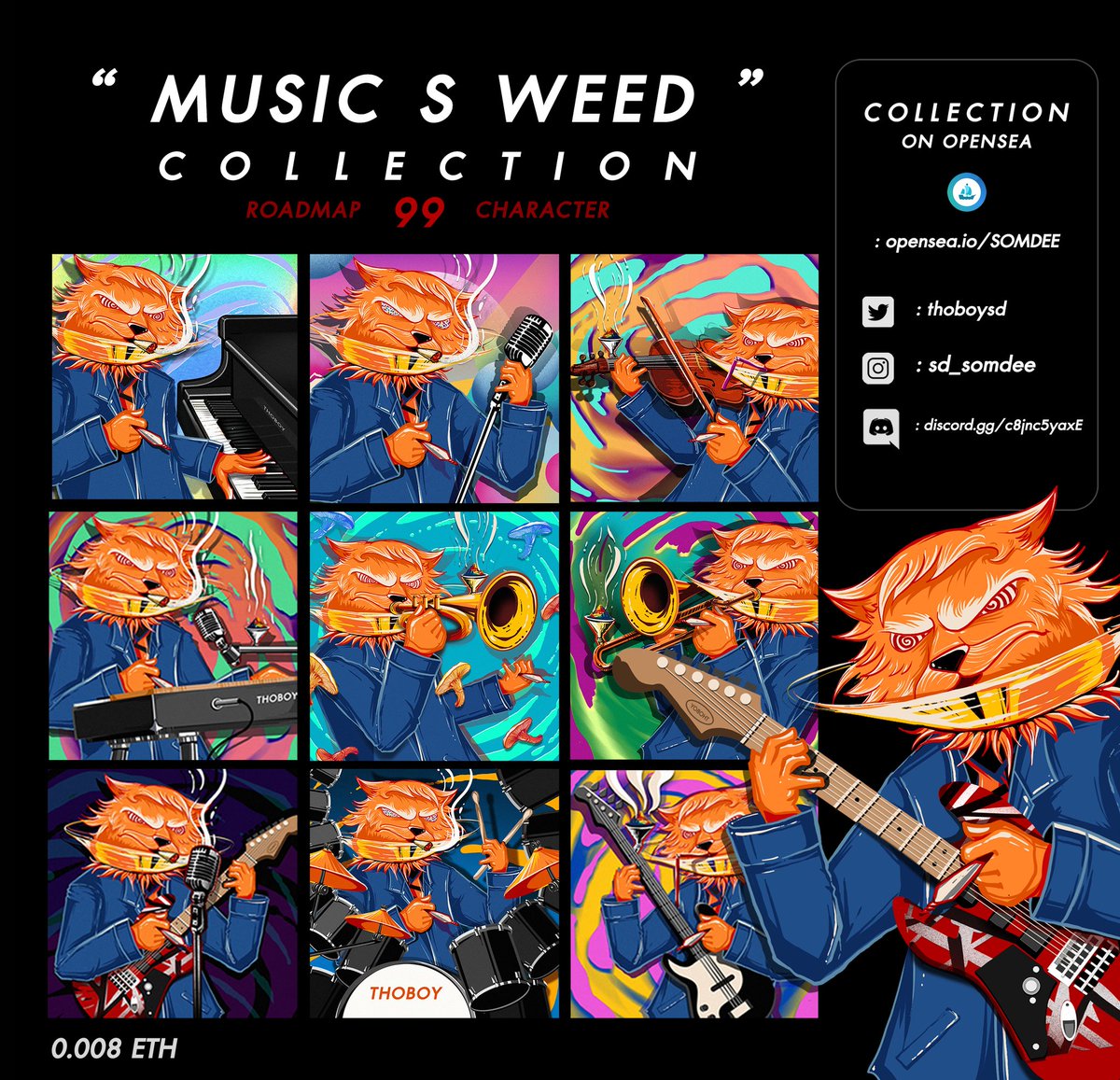 thoboysd's tweet photo. @NFTMechaEN 🤟 I hope you like my work
New collection
"MUSIC S WEED" 

0.008 eth

https://t.co/jtfamZzw0v 

https://t.co/wohWIJRxH7 

#NFT #NFTcollector #opensea https://t.co/nI1u2FsxEp