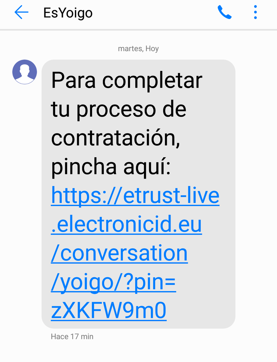 paco_valti's tweet photo. Hola @yoigoempresas Es muy feo y poco ético enviar mensajes engaños a sus clientes animando a completar una contratacion (que no se ha iniciado) de un producto que no ha solicitado. Espero que algun ente como @consumogob como poco los llame la atencion por sus malas artes https://t.co/pmAQRkU8cm