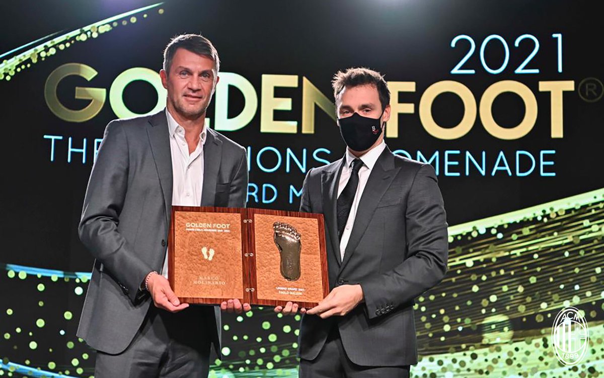 A footprint that will always be remembered in the history of football 🔝 
Paolo Maldini receives the #GoldenFoot Legend Award in Montecarlo 🏆

La sua impronta sarà per sempre impressa nella storia del calcio 🔝
A Paolo Maldini il premio Golden Foot Legend Award 🏆

#SempreMilan
