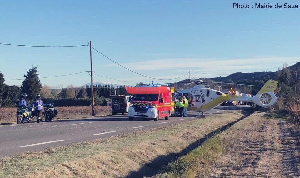 InfoGardHerault's tweet photo. #Accident sur la RN100 au niveau de #Saze dans l’équipe #Gard https://t.co/FGOxOJflCj https://t.co/9HfuOUzScH