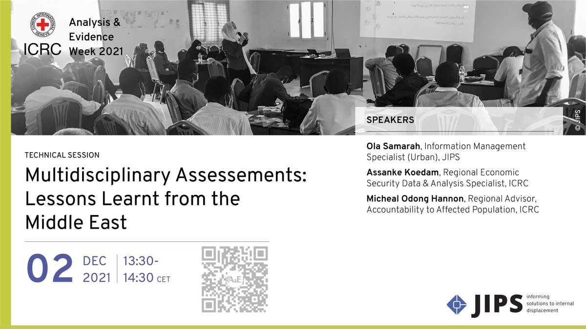 JIPS_profiling's tweet image. Did you enjoy today's event on #DataAnonymisation?
1⃣more event to go!

Don’t miss the joint discussion @ICRC/ JIPS on the challenges, lessons learnt &amp;amp; best practices of multidisciplinary assessments and #profiling exercises in #MENA!
🗓️02.12🕐1:30PM CET⚡️bit.ly/3nxUNBz