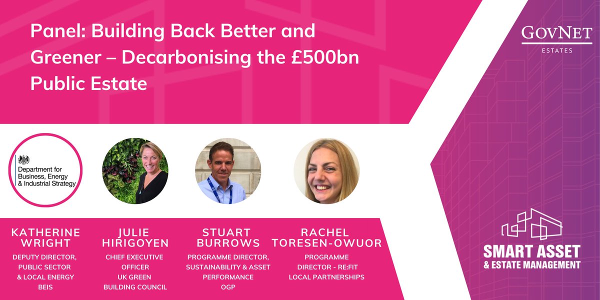 RT @GovSmartEstates Our first panel of the day will look at how to build back a better and greener public estate featuring speakers from @beisgovuk, @UKGBC, Office for Government Property & @LP_localgov. 

#SmartEstates21 #Decarbonisation #PublicEstate #AssetManagement #EstateManagement #GreenEstate