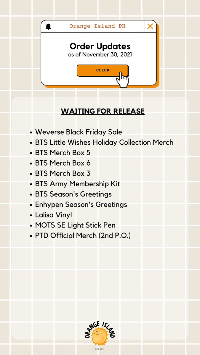 orangeislandph's tweet photo. Quick #OIPH_Updates din for Box 8 and other KR address arrivals 

Sorry ngayon lang napost. Nabusy tayo sa pag-pack eh. Rest assured naman na we kept tracking our items pa rin even while we were busy packing 🧡 https://t.co/4MDSaS8qsL