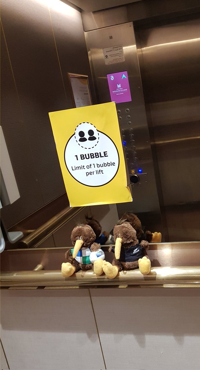 Tane_Zac's tweet photo. After dinner the boys got their #COVID19 test results: negative! Now they can book walks on level 4  sky walk 7am - 6pm &amp; the hotel forecourt 24/7. They know the rules though #StayInYourBubble ⬅️ 2m ➡️ #UniteAgainstCV19 #Aotearoa #NewZealand #MIQ #HotelIsolation #GrandMillenium https://t.co/IBaBuPSMt9