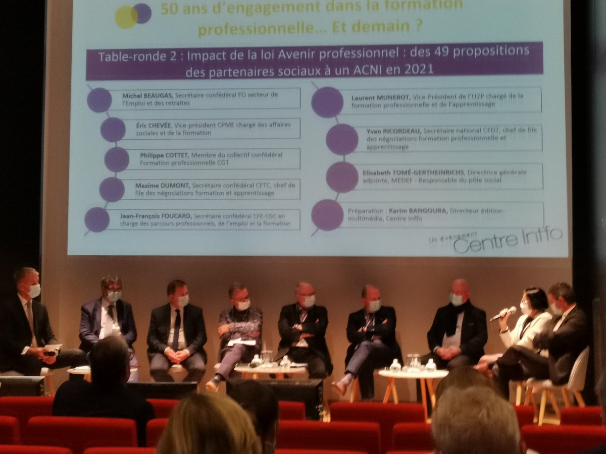 Débat sur les 49 propositions des partenaires sociaux à un ACNI en 2021 avec <a href="/force_ouvriere/">force_ouvriere</a> <a href="/CPMEnationale/">CPME</a> <a href="/lacgtcommunique/">La CGT</a> <a href="/CFDT/">CFDT</a> <a href="/SyndicatCFTC/">Syndicat CFTC</a> <a href="/CFECGC/">CFE-CGC</a> <a href="/U2P_france/">U2P</a> <a href="/medef/">Mouvement des Entreprises de France</a> #50ansfpc