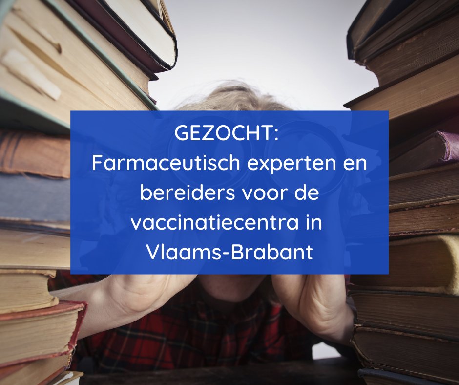 baf_tweets's tweet photo. We zijn op zoek naar #apothekers die geïnteresseerd zijn in de functies van #farmaceutisch expert of #bereider binnen een vaccinatiecentrum in de Vlaams-Brabantse #vaccinatiecentra. 🧐Interesse? Wil je meer info? Geef dan zeker een seintje aan Mare Claeys via mare.claeys@baf.be https://t.co/CtaCkLibhj