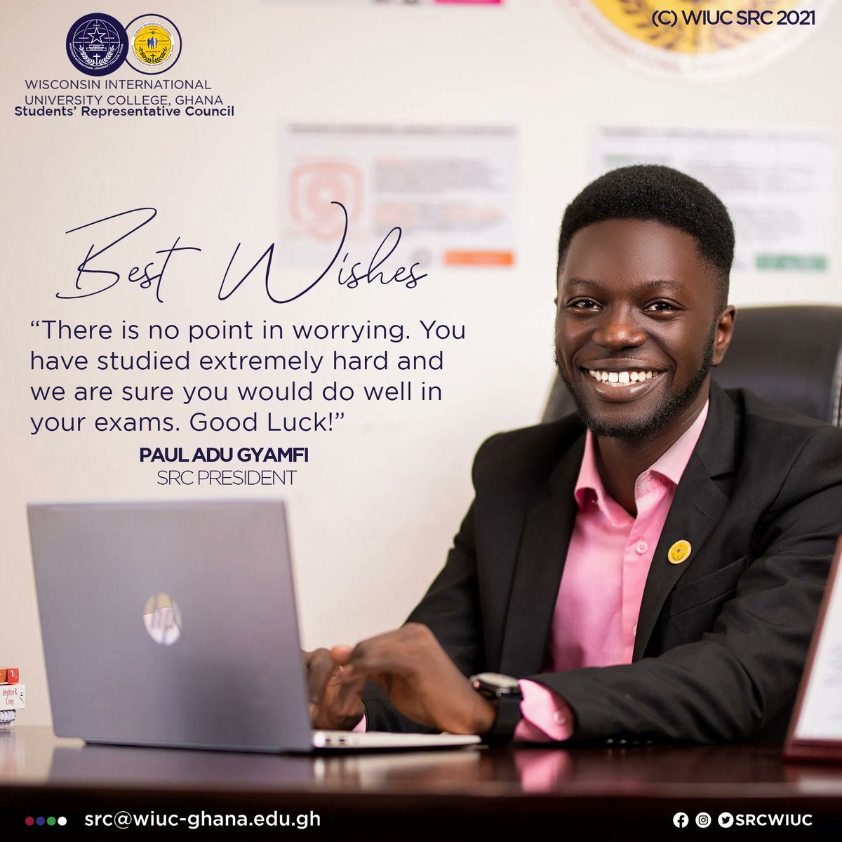 wiuc_src's tweet photo. Best wishes ! 🥳 
#thenewvoice #wiucghana #wiucsrc #exams https://t.co/EPpGTsNyhd