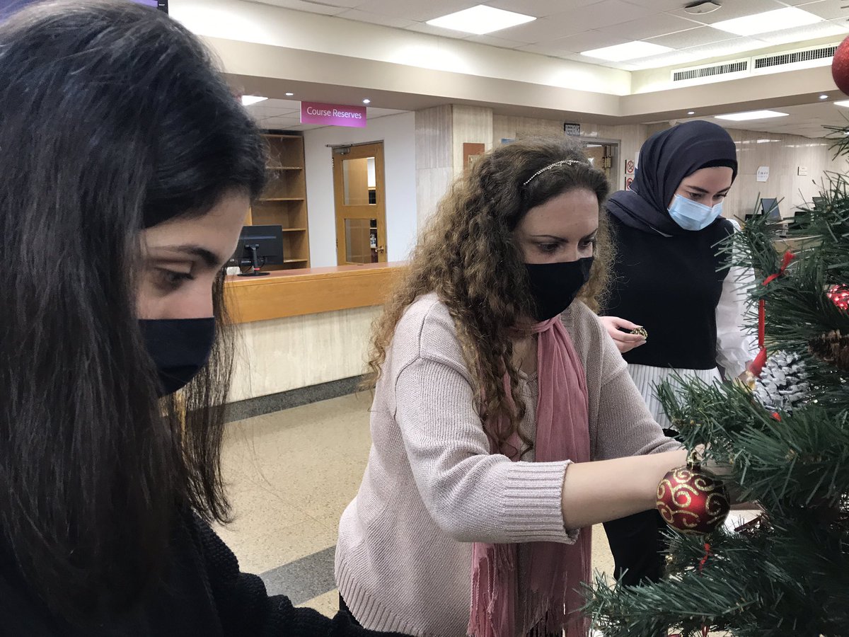 AUBLibraries's tweet photo. Christmas is here✨🎄at #JafetLibrary 😍 Students & Staff decorating the tree in the lobby!
Merry Christmas Everyone! https://t.co/nfjCXM2Voq