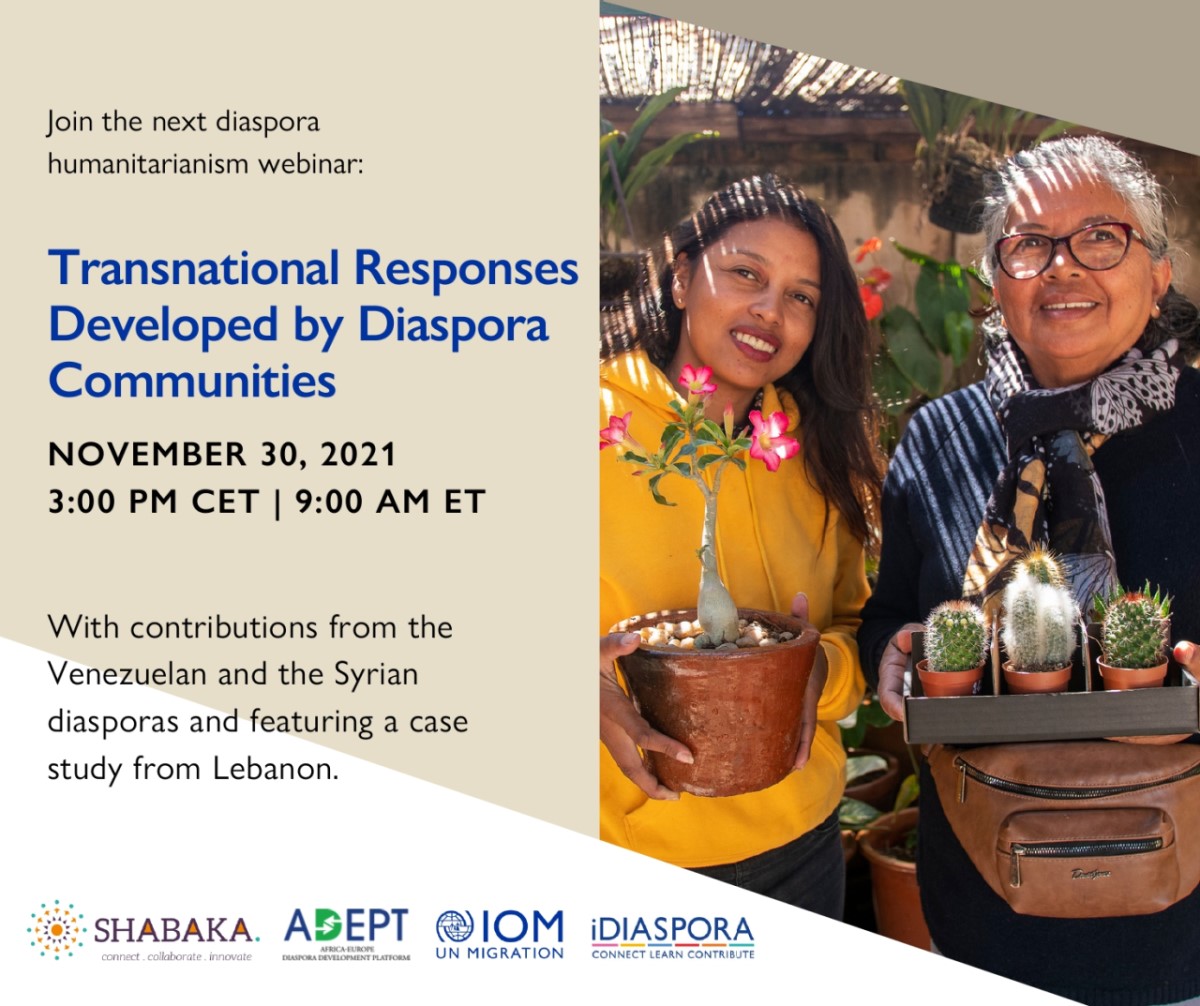 shabaka_org's tweet photo. Reminder to register for our webinar on #diaspora engagement in #thirdcountries, starting today at 2PM, in partnership with @IOM_UK,  @UNmigration and @ADEPTPlatform: 

https://t.co/jirLw7WtpY https://t.co/KedSKEz5nQ