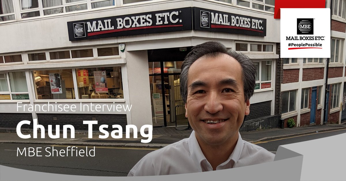 MailBoxesEtcUK's tweet photo. Chun Tsang took over the Mail Boxes Etc. franchise in Sheffield and is excited about growing the business and embracing the opportunities that come with being your own boss. 📈
Click here to read the full interview > https://t.co/mvaMi8JYjp
#PeoplePossible #JoinMBE https://t.co/wu6BDa80b1