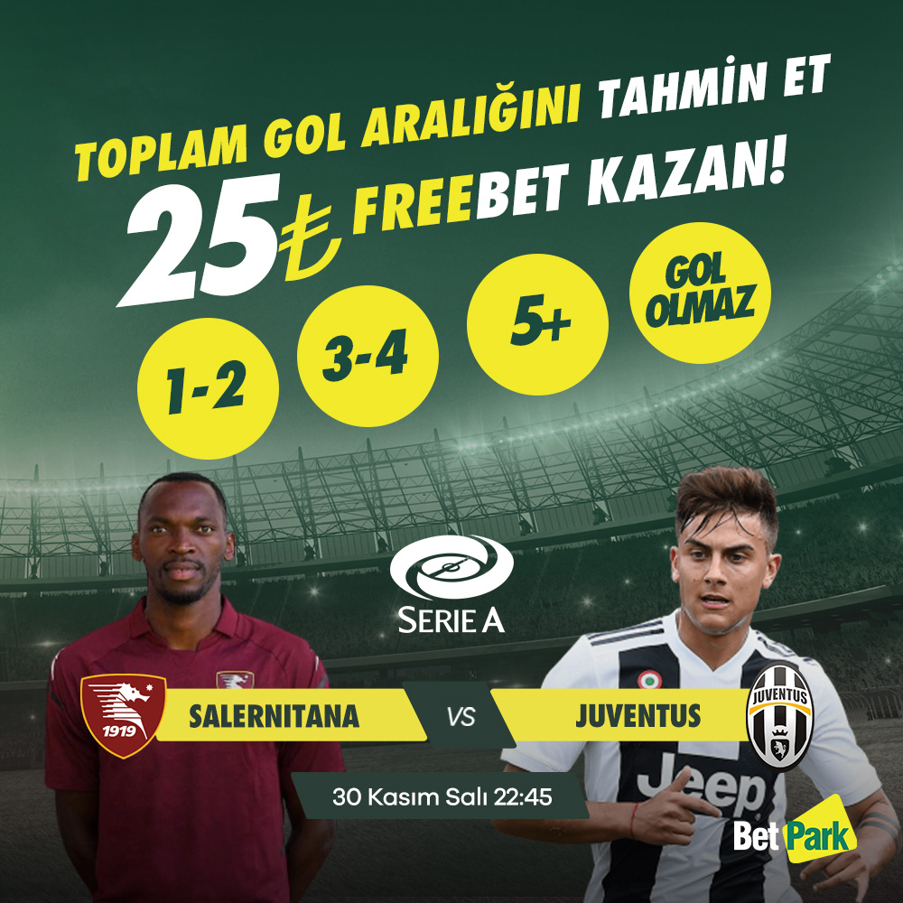 #Betpark'tan Toplam Gol Etkinliği🥳

Salernitana ⚔️ Juventus

✅<a href="/Betparkx/">Betpark😷</a> Takip Et!
✅FAV+RT yap, 5 Arkadaşını Etiketleyerek paylaş!
✅Paylaşım linkin ile Formu Doldur.

Form, Katılım ve Şartlar 👉forms.gle/d8zLMwZNzQtmdL…

#BetparkGiriş 👉 betparkgunceladres.net