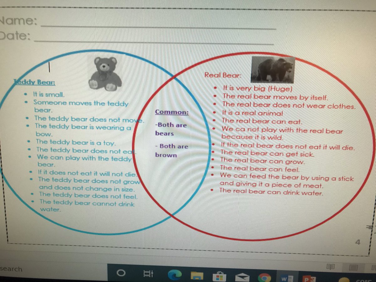 While observing the bears 🐻 &amp; 🧸,KG3 Ss are digging deeper in their provocation to compare the two bears using ven_diagram stating the similarities &amp; differences #Pre_assessment #Characteristics #living_things <a href="/TawilNoor/">Noor Taweel</a> <a href="/Hhhsinfo/">Houssam Hariri HS</a> <a href="/Danadanab1/">Dana danab</a> <a href="/DaraziFarah/">Farah Darazi</a> <a href="/tbaassiri/">Tharwat Baassiri</a>