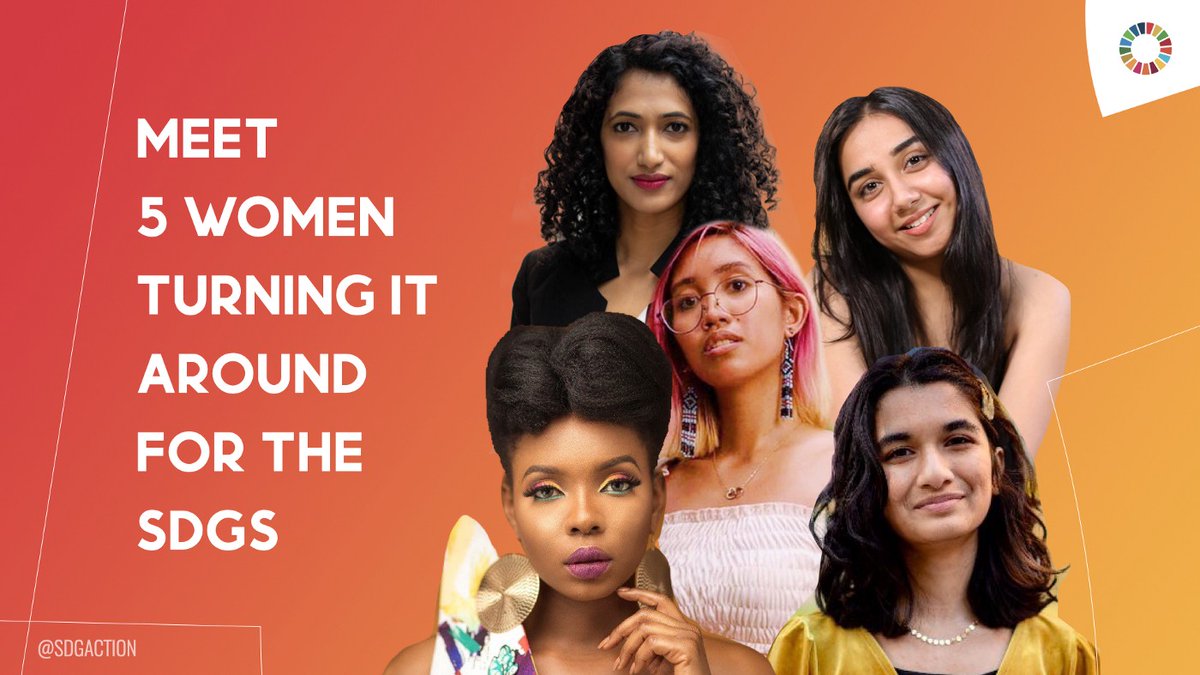 SDGaction's tweet photo. Today we highlight 5 incredible women who take action for #ClimateAction, gender equality &amp; reduced inequalities. #16Days 

Take a moment out of your day to shine a spotlight on women that you admire — mention &amp; tag them below! #FlipTheScript

https://t.co/4Orat7MnOO https://t.co/gWkPRtcheo