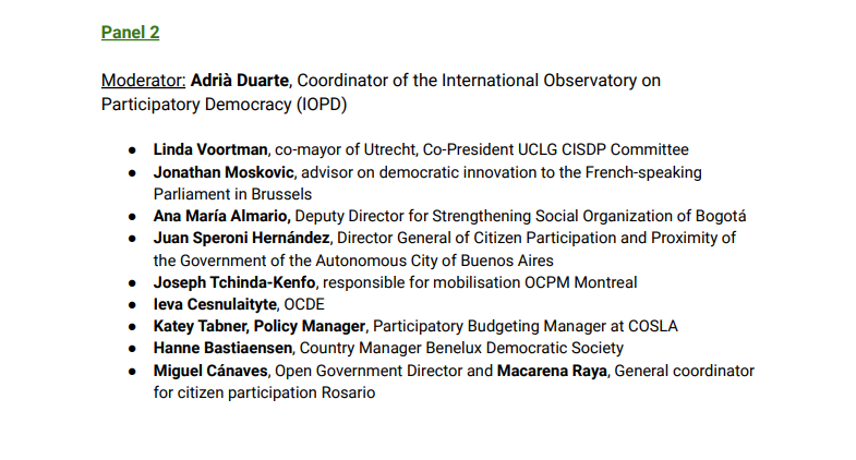 oidp_org's tweet photo. 🟢🔴 #OIDP2021 Don't miss today's session on Revisiting #localdemocracy 

✨ This session will explore recent innovations and outcomes produced in the last decade
 
🗓️ 15:00 (CET)
 
🔗https://t.co/nAP2riadto

#DemoPart  #CitiesAreListening https://t.co/XTclVSx0IQ