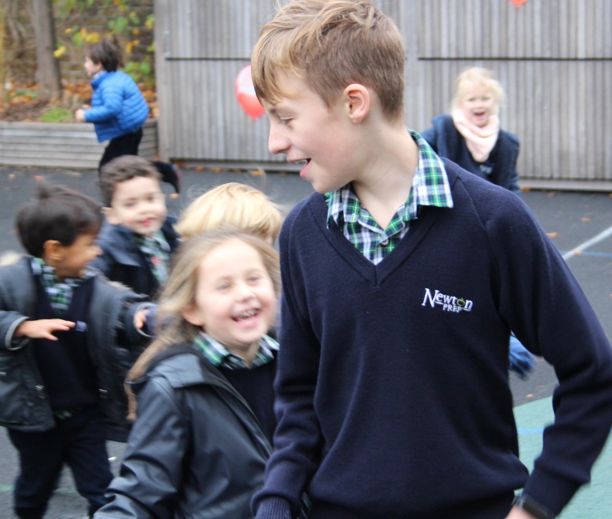 NewtonPrepSch's tweet photo. Our Lower School Prefects are mobbed when they help out in the front playground with the EYFS crowd... so we gave them the paparazzi treatment! #NewtonNursery #NewtonReception #NewtonY8 #WhyWeGoToNP https://t.co/VEJ92raT5m