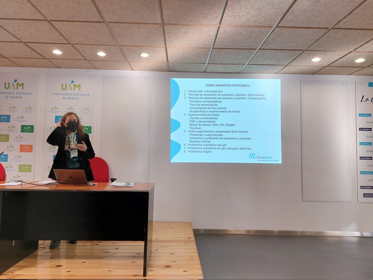 Proteomics_CNB's tweet photo. @concha_gil @ffarmaciaUCM presenta el proyecto Magister en nuestra reunión Anual de #ProteoRed en La #CristaleraUAM
@ambueno2 @CSIC @SaludISCIII @CNB_CSIC https://t.co/ZG7bEgEnD8