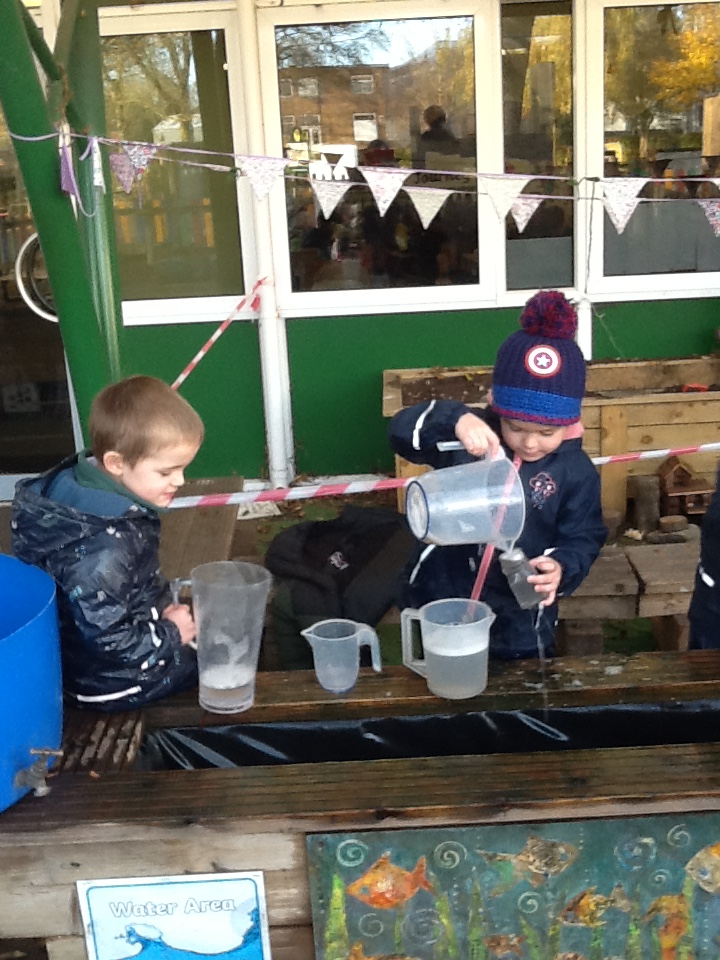 DucklingClass's tweet image. The reception children have been enjoying the water play without getting soaked!  Thank you so much to @willowspta for buying ten raincoats and waterproof trousers. @TheAntsClass