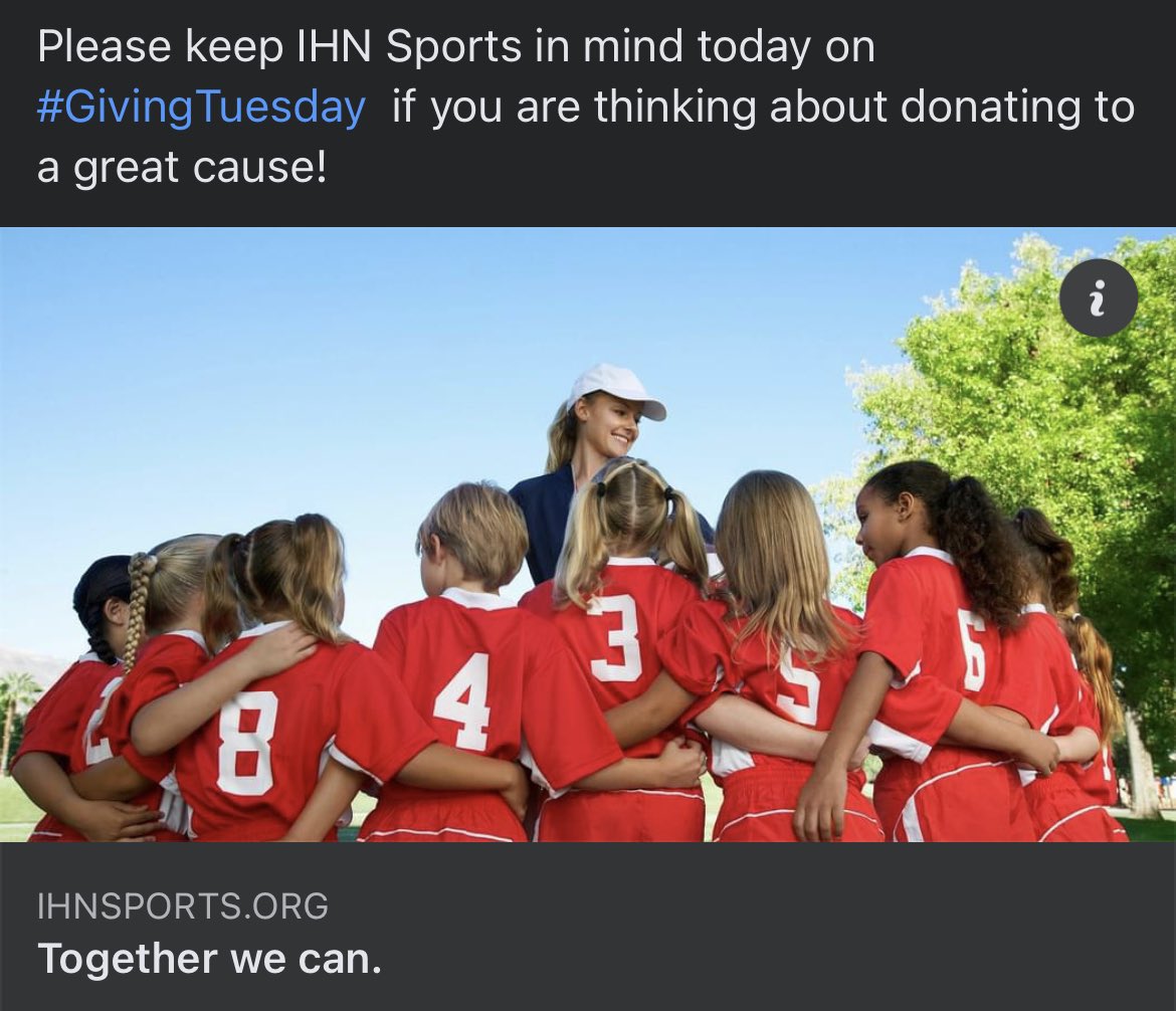 IhnSports's tweet photo. Please keep us in mind this #GivingTuesday https://t.co/Ugg6QAQaPq