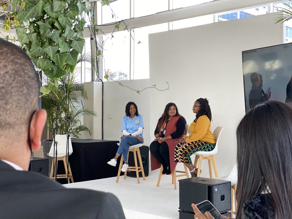 HatcherNestle's tweet photo. Panel Discussion on Nestlé solving start up business issues featuring Angel Torres, Nivasha Pather and Sandiso Sibisi.

Moderated by Shiela Yabo  Country Director of  University Impact 

 #startup #business 
#NestleHatcher #AYearLater https://t.co/lcW0gqEKVc
